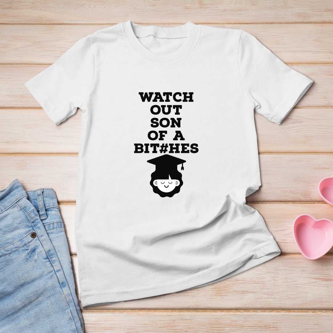 Trenfort Watch Out Son of a Bit#hes Sassy T-shirt for Women