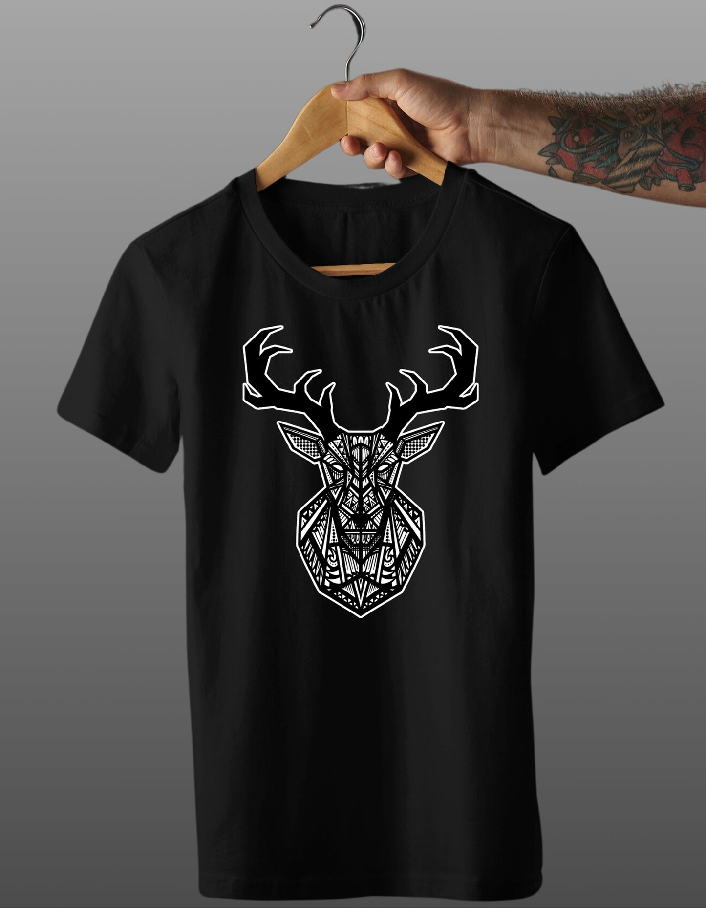 Trenfort Tribal Design Stag Unisex T-shirt