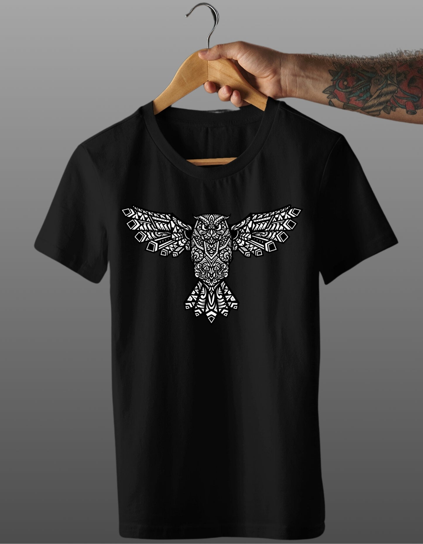 Trenfort Tribal Owl T-shirt for Men