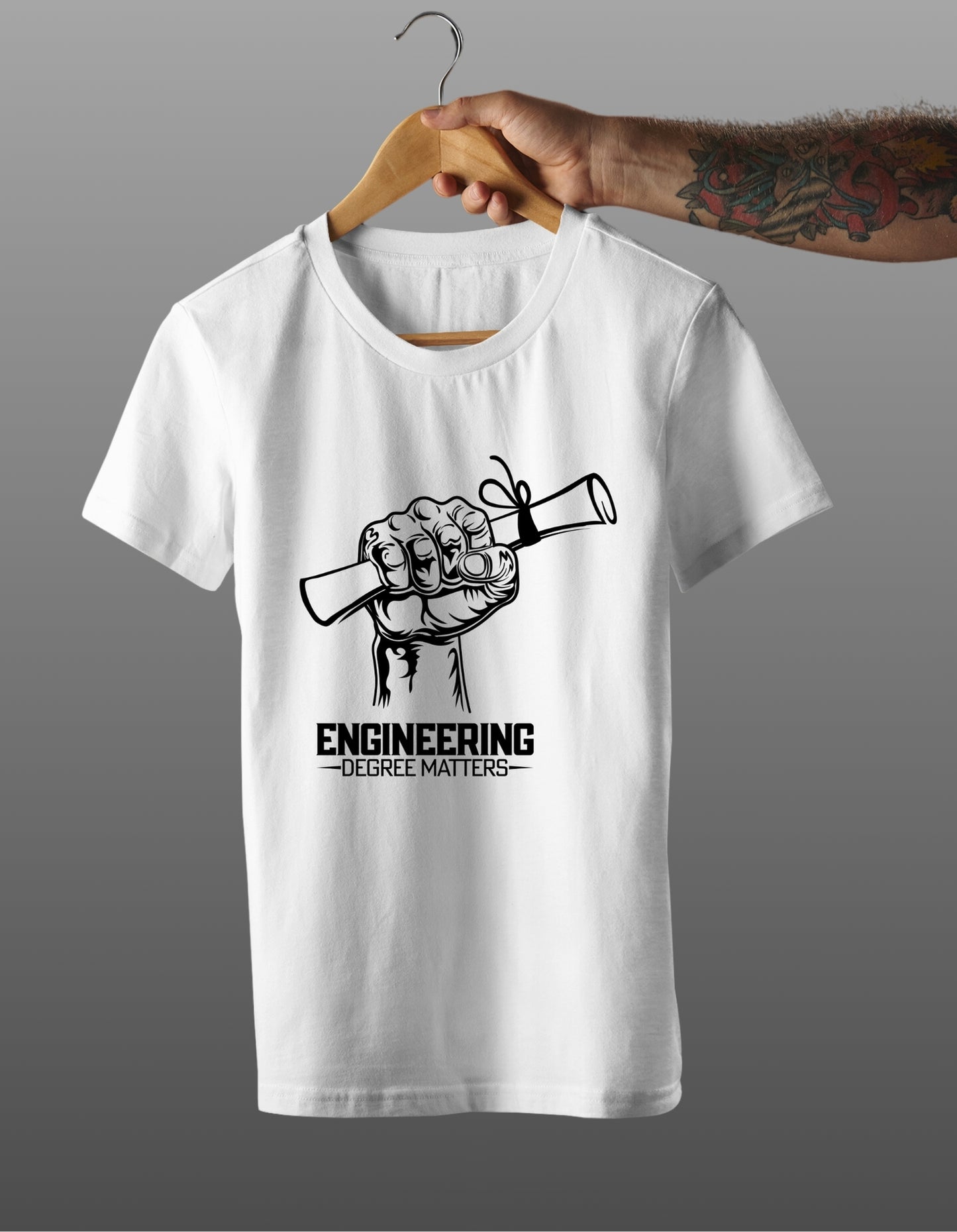 Trenfort Degree Matters Cotton Printed Tshirt for Men