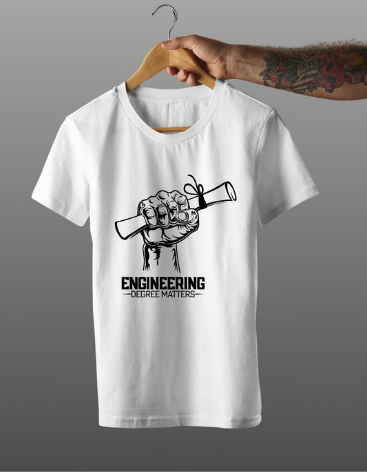 Trenfort Degree Matters Cotton Printed Tshirt for Men