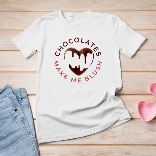Trenfort Chocolates Make Me Blush T-shirt for Women