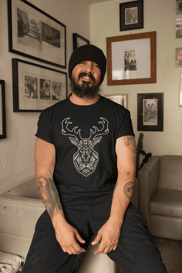 Trenfort Tribal Design Stag Unisex T-shirt