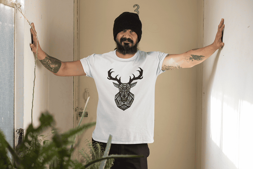 Trenfort Tribal Design Stag Unisex T-shirt