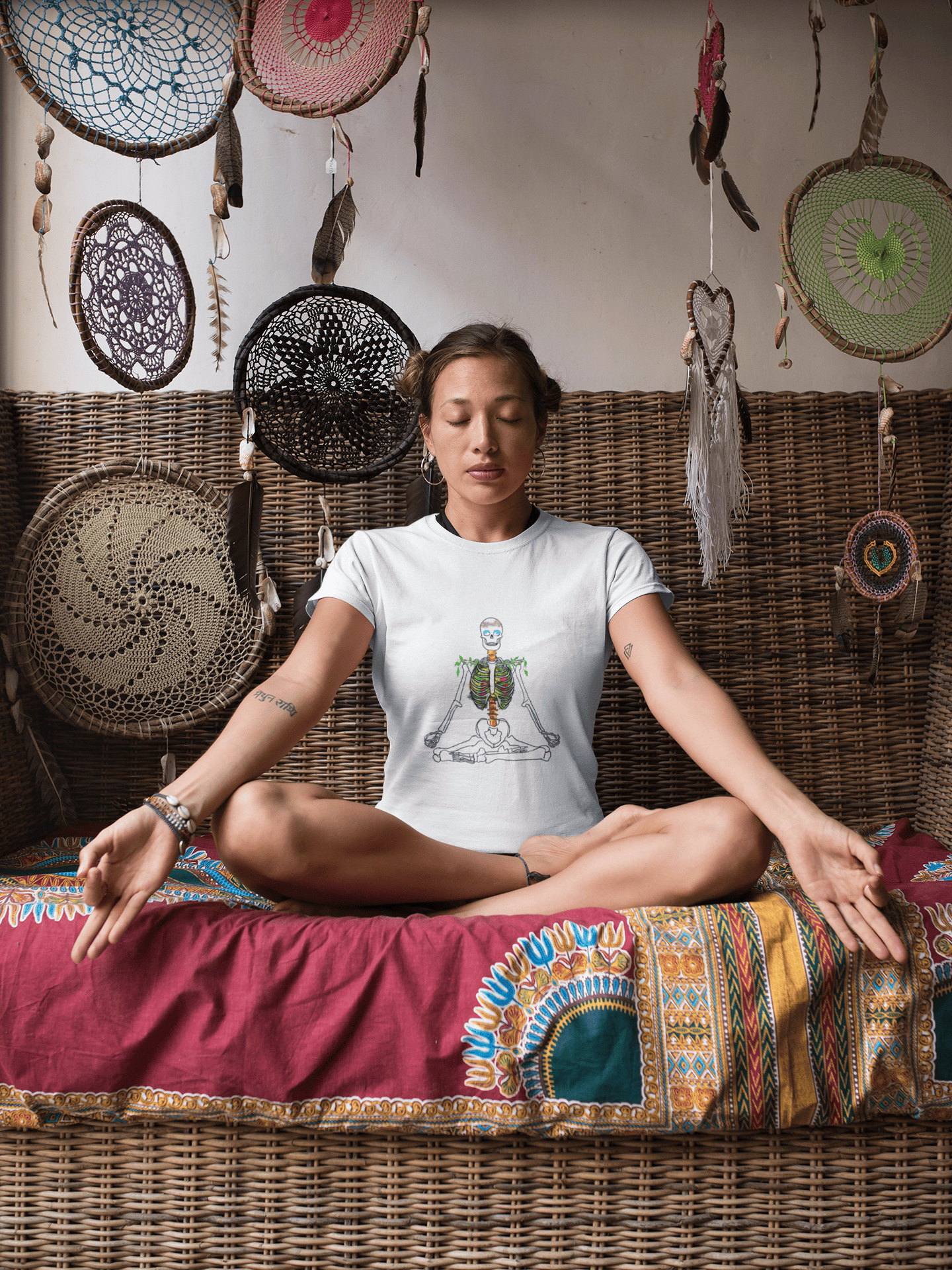 Trenfort Yoga Skull Oversized Tees