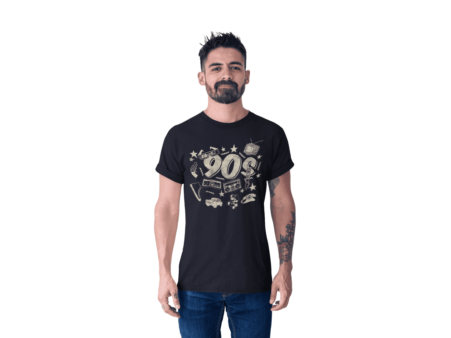 Trenfort Nostalgic 90s Premium Cotton Printed Graphic Tshirt for Men