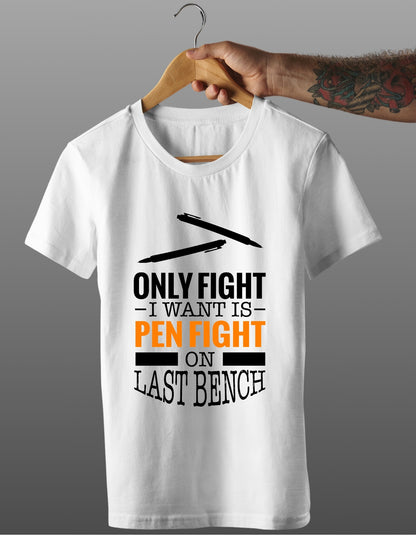 Trenfort Pen Fight Premium Cotton Printed Graphic Tshirt for Men