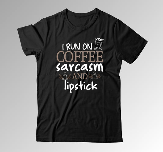 Trenfort Coffee Sarcasm and Lipstick T-shirt (Unisex)