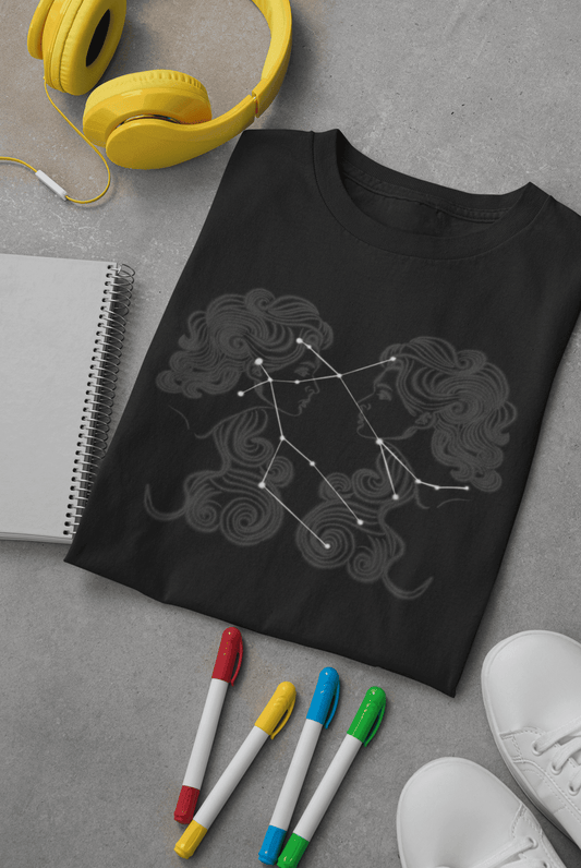 Gemini T-shirt with their Constellation (Unisex)