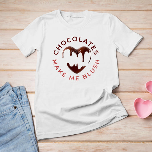 Trenfort Chocolates Make Me Blush T-shirt for Women