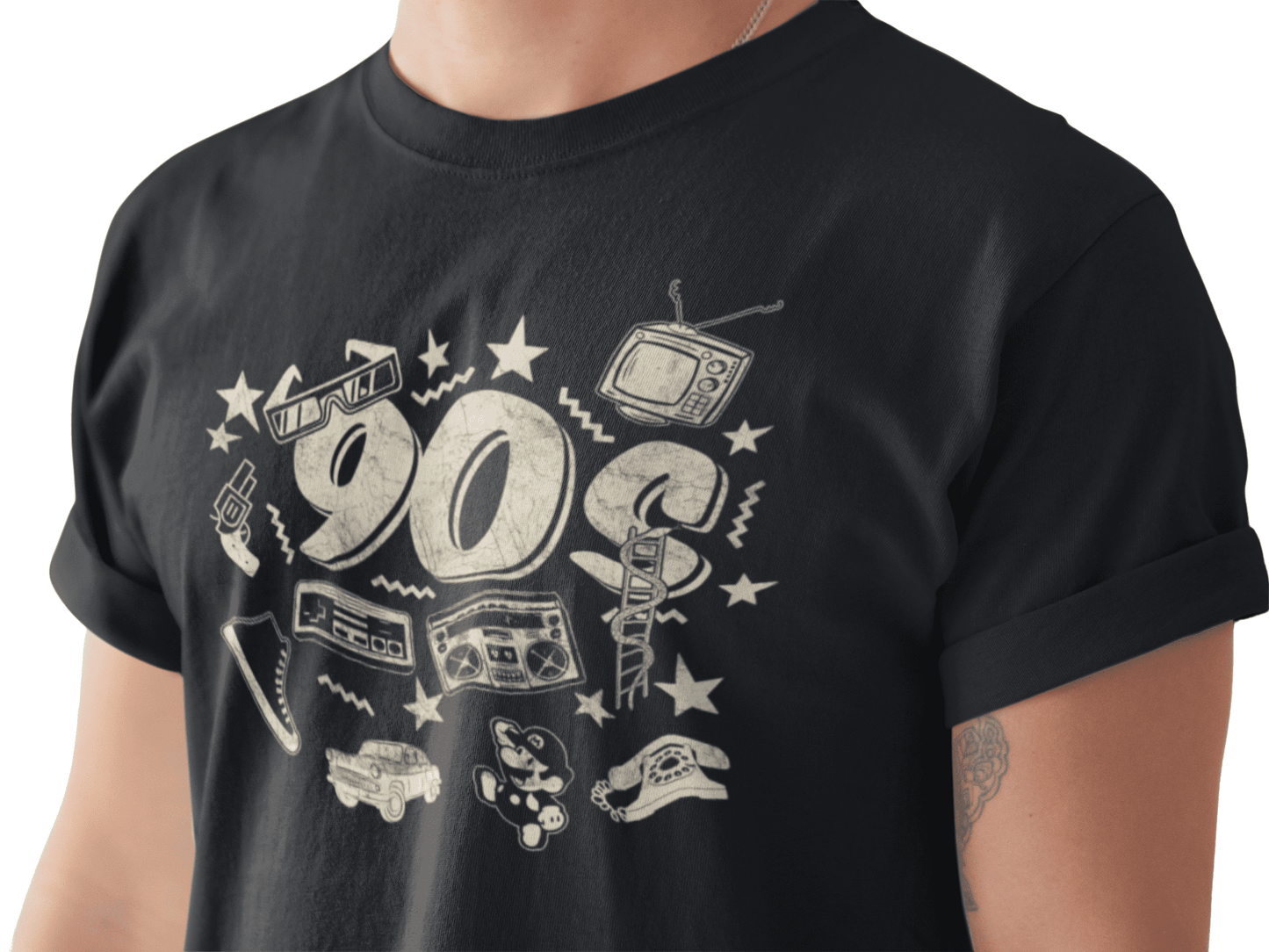 Trenfort Nostalgic 90s Premium Cotton Printed Graphic Tshirt for Men